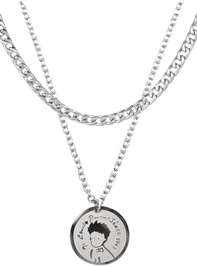 PDSTYLE小王子项链男女ins嘻哈双层叠戴小众设计情侣毛衣链配饰潮