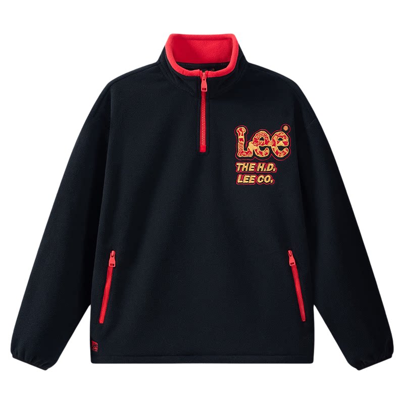 leekids秋冬立领保暖卫衣