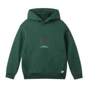 mipo秋冬季儿童连帽卫衣户外运动纯色男童女童套头卫衣休闲百搭