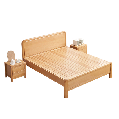 榉木床实木原木床小户型