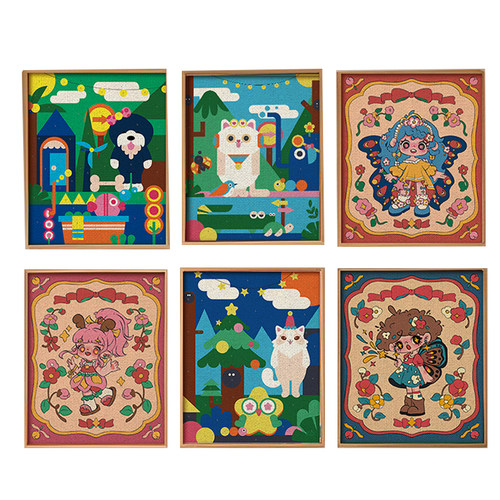 艺启乐数字油画diy儿童卡通动漫手工涂鸦填色填充丙烯油彩颜料画