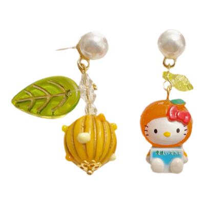 趣味不对称耳夹银针日韩卡通