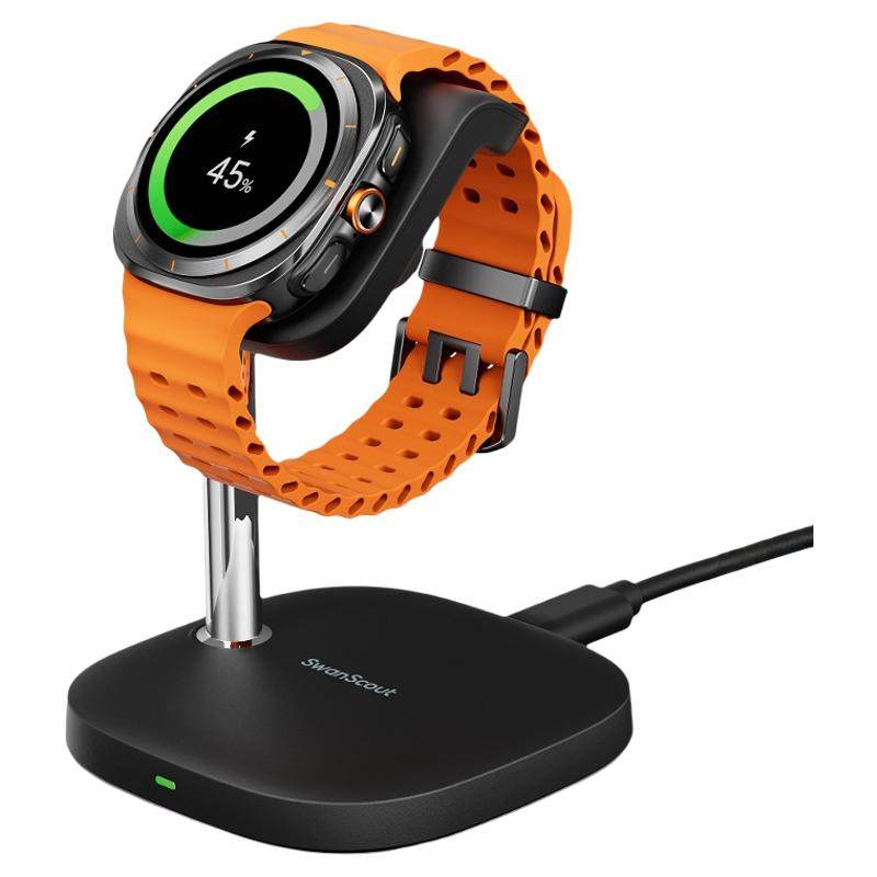 白鹄SwanScout505S 三星手表磁吸无线充电器支架 适用Galaxy Watch8/7/Ultra系列谷歌1代分