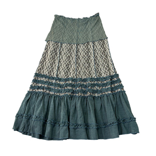 古着vintage复古A字亚比森系外贸秋冬暗黑废土流浪风毛呢半身裙e