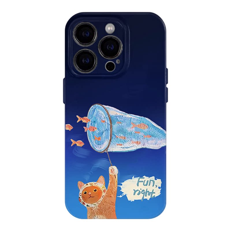趣味捕鱼小猫~适用于iPhone17promax苹果15小米14华为mate60nova12p50e荣耀90vivo10