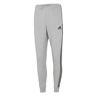 Adidas阿迪达斯裤子男2026春季新款加绒加厚运动裤灰色休闲裤长裤