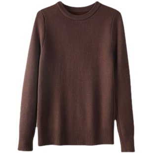 秋冬季圆领加绒毛衣女加厚一体绒内搭打底针织衫大码修身保暖上衣