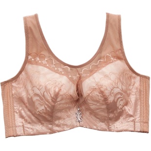 大码文胸薄款聚拢全罩杯有钢圈防下垂背心大胸显小缩胸内衣胸罩女