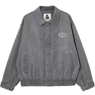 杰克琼斯外套男款秋季新款仿蜡染棒球服夹克复古做旧外套上衣男装