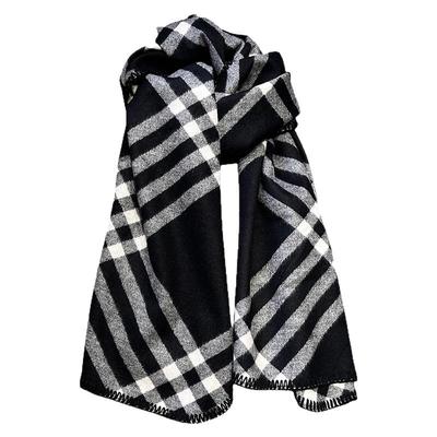 黑白格双面围巾女秋冬高级感披肩