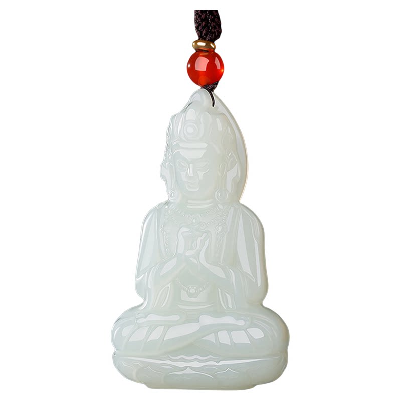 真品天然和田玉地藏王菩萨吊坠