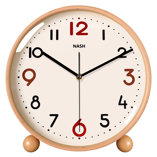 简约风实木座钟家用客厅2026新款摆台式静音钟表摆放桌面时钟摆件