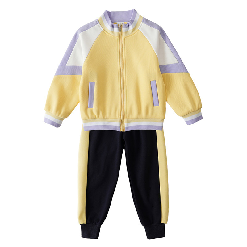 幼儿园园服春秋款棒球服三件套黄色儿童运动会班服套装小学生校服