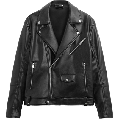 西班牙单！斜拉链机车皮衣夹克