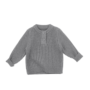 男宝宝秋冬装洋气圆领针织衫女童韩版加厚保暖毛衣婴幼儿百搭衣服