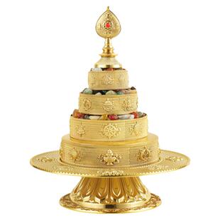 大藏禅饰曼扎盘黄铜曼扎修盘曼达盘曼茶罗八宝小号无缝加厚款10cm