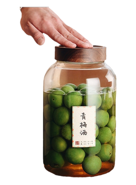 高颜值泡酒玻璃瓶大号广口密封罐