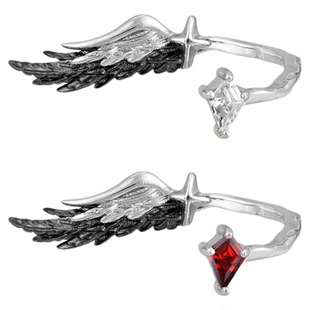 白鸽乌鸦相爱的戏码 原创925纯银羽毛戒指