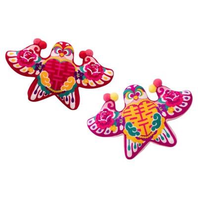 爱诗乐囍鸢抱枕红色中式喜庆靠垫