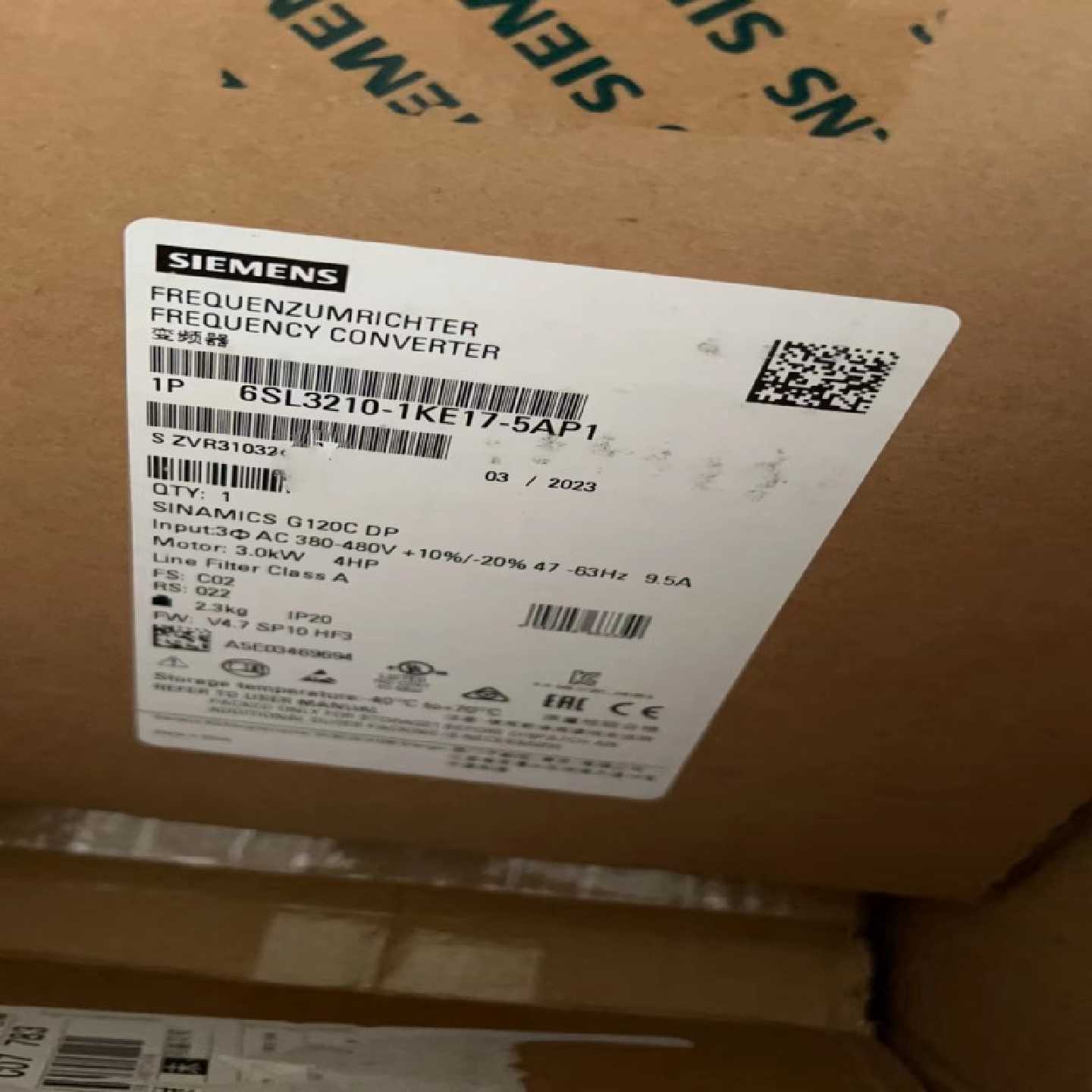 议价6SL3210-1KE31-7AB1全新G120C变频器6SL3210-1KE17-5AP1