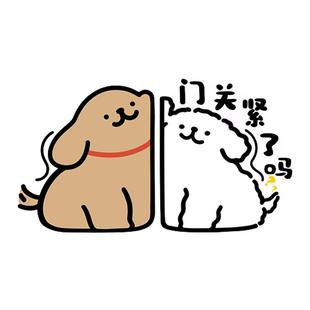 线条小狗冰箱静电贴遮丑美化创意个性推拉门可爱装饰贴纸