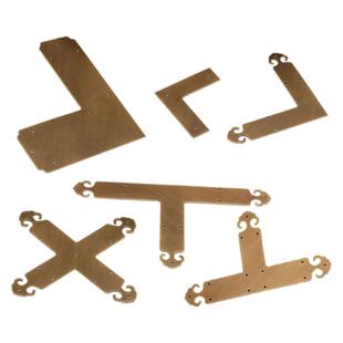 古典家具复古铜L护角博古架十字T字纯铜角片中药柜橱柜门仿古角花