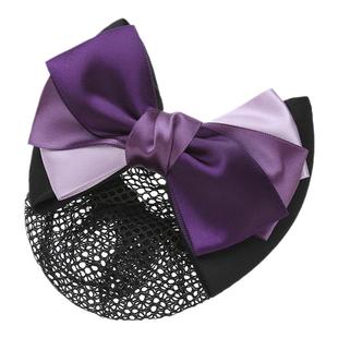 紫色头花女职业头发夹护士酒店服务员工作发网罩网兜银行空姐餐饮