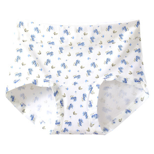 女士新疆棉碎花三角内裤无痕高腰底裤包臀不卡档双层高弹透气轻薄