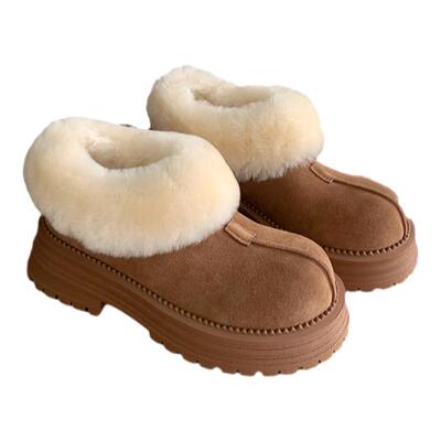 冬日氛围感！皮毛一体雪地棉鞋