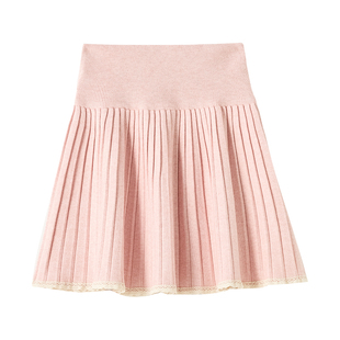 针织百褶裙短款女高腰毛线a字裙子秋冬短裙2025新款今年流行爆款