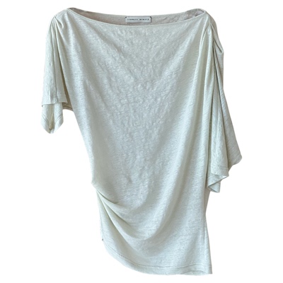 commusememory亚麻一字领上衣