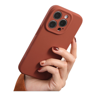 新款美拉德铂信适用iPhone16promax手机壳红色液态硅胶苹果17防摔保护套14pro高级感13软吗15pm小众情侣女