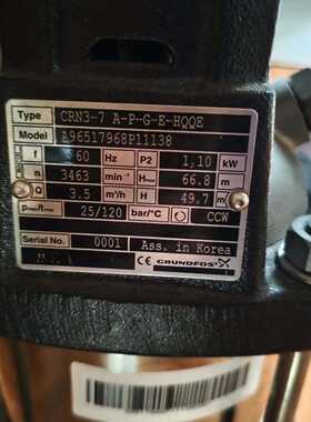 【请询价】格兰富CRN3-7 A-P-G-E-HQQE水泵，全新未使用