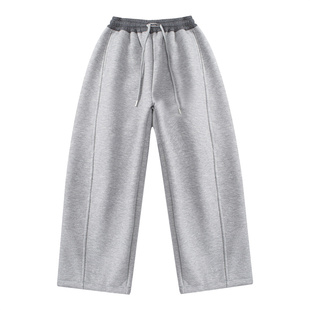 女童加绒阔腿裤冬装女大童一体绒裤子冬季加厚绒儿童卫裤一条过冬