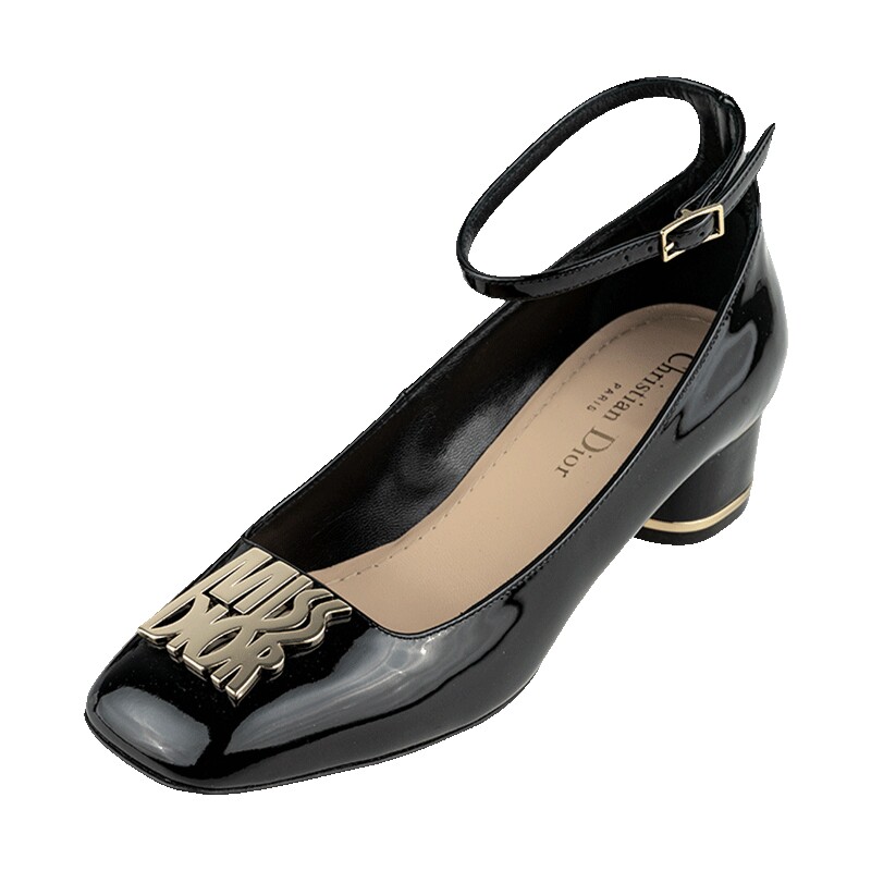 Dior/迪奥方头搭扣高跟鞋女士