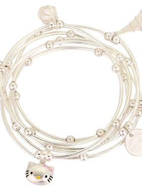 原创弹力铃铛银牌多圈手串