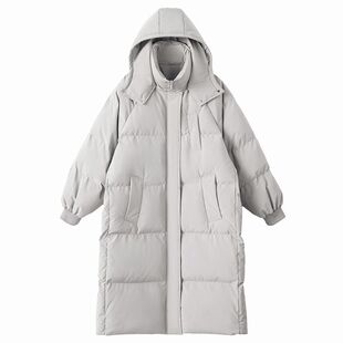 红袄结婚新娘冬季棉服过膝结婚外套长款宽松加厚面包服女羽绒棉衣