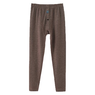 德绒秋裤男士中老年人爸爸宽松高腰衬裤冬季厚款加大码打底保暖裤