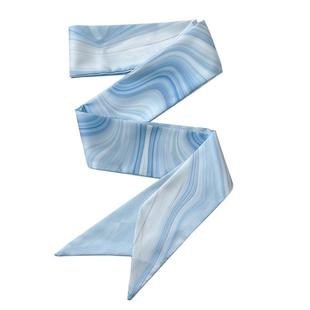 蓝色发带丝巾绑发女长条腰带丝带绑包飘带2025新款秋冬季搭配衬衫