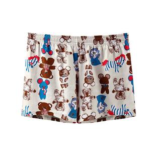 女士宽松内裤平角纯棉阿罗裤大码四角裤头卡通可爱女生睡觉短裤衩