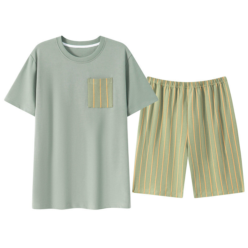男士夏季短袖家居服大码可外穿