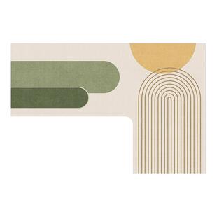 奶油风厨房地垫L型硅藻泥吸水脚垫耐脏防滑防油防污7字形转角地毯