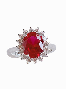 纯银镶嵌戴妃款大气风送朋友戒指