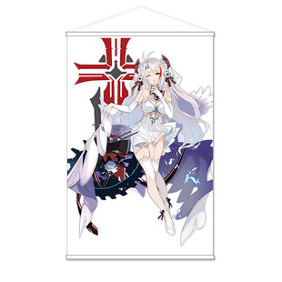 碧蓝航线 欧根亲王 谷子周边日式贡缎包轴挂画墙贴海报 可定制