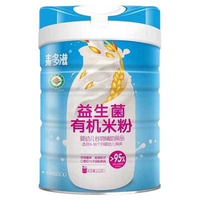 有机米粉钙铁锌450克罐装