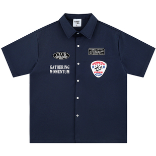 From Mars Casual diary badge letter shirt retro