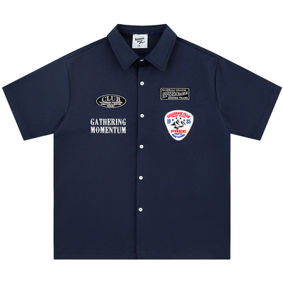 休闲日记徽章字母衬衫休闲百搭