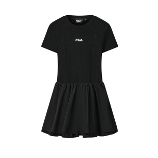 FILA 斐乐官方女子连衣裙2026夏季新款简约时尚修身拼接短袖裙子