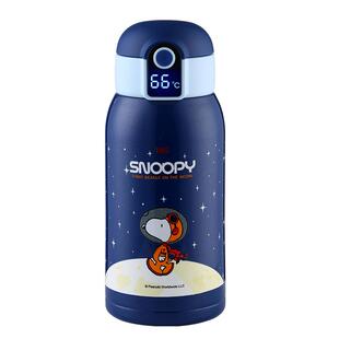 史努比儿童316智能保温杯幼儿园宝宝学生上学专用显温带吸管水壶