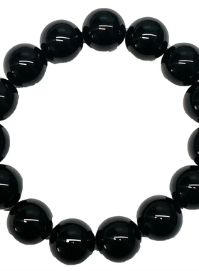 结缘黑玛瑙招财开运水晶情侣手链